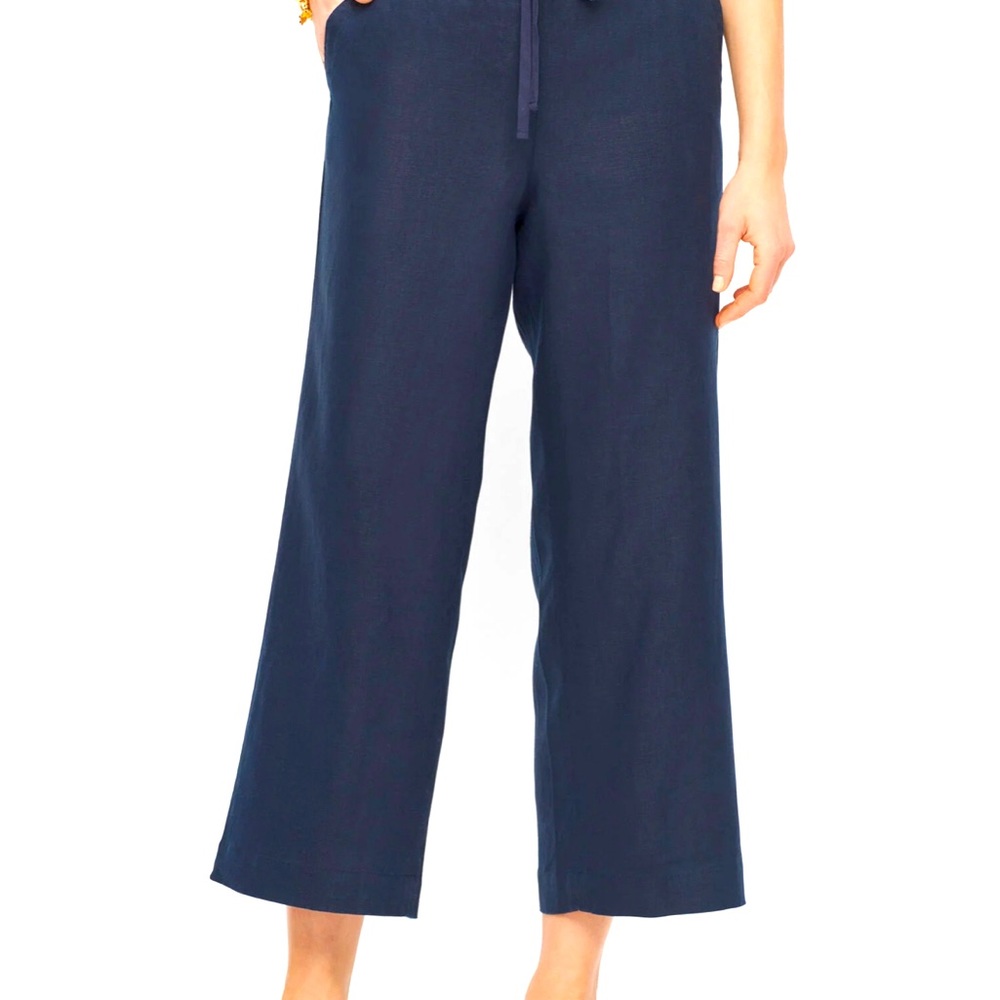NWT Talbots Washed Linen Cropped Pants 1XP